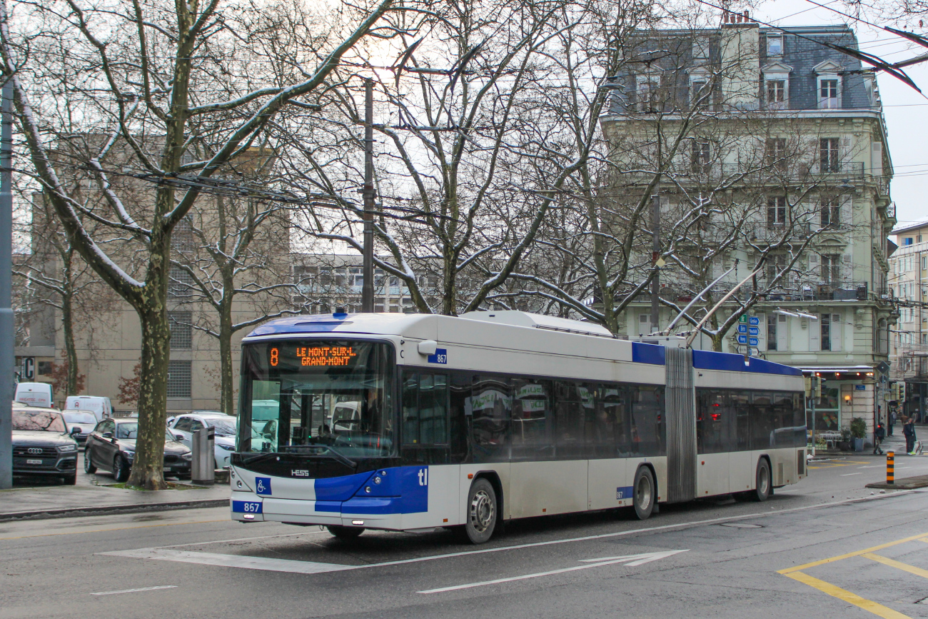 Lausanne, Hess SwissTrolley 4 (BGT-N2D) № 867