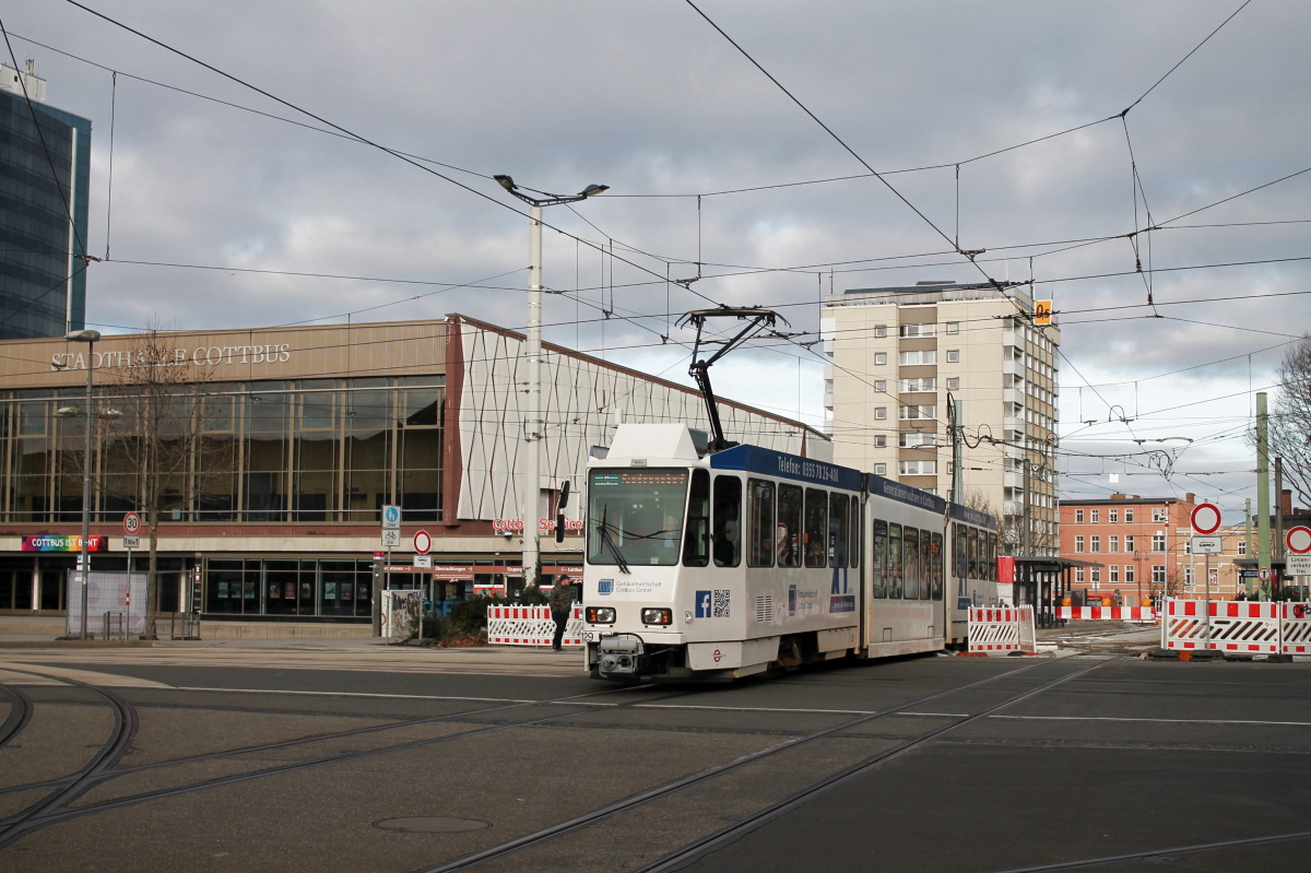 Котбус, Tatra KTNF6 № 129; Котбус — Разные cтройки и реконструкции трамвайной сети; Котбус — Трамвайные линии и инфраструктура