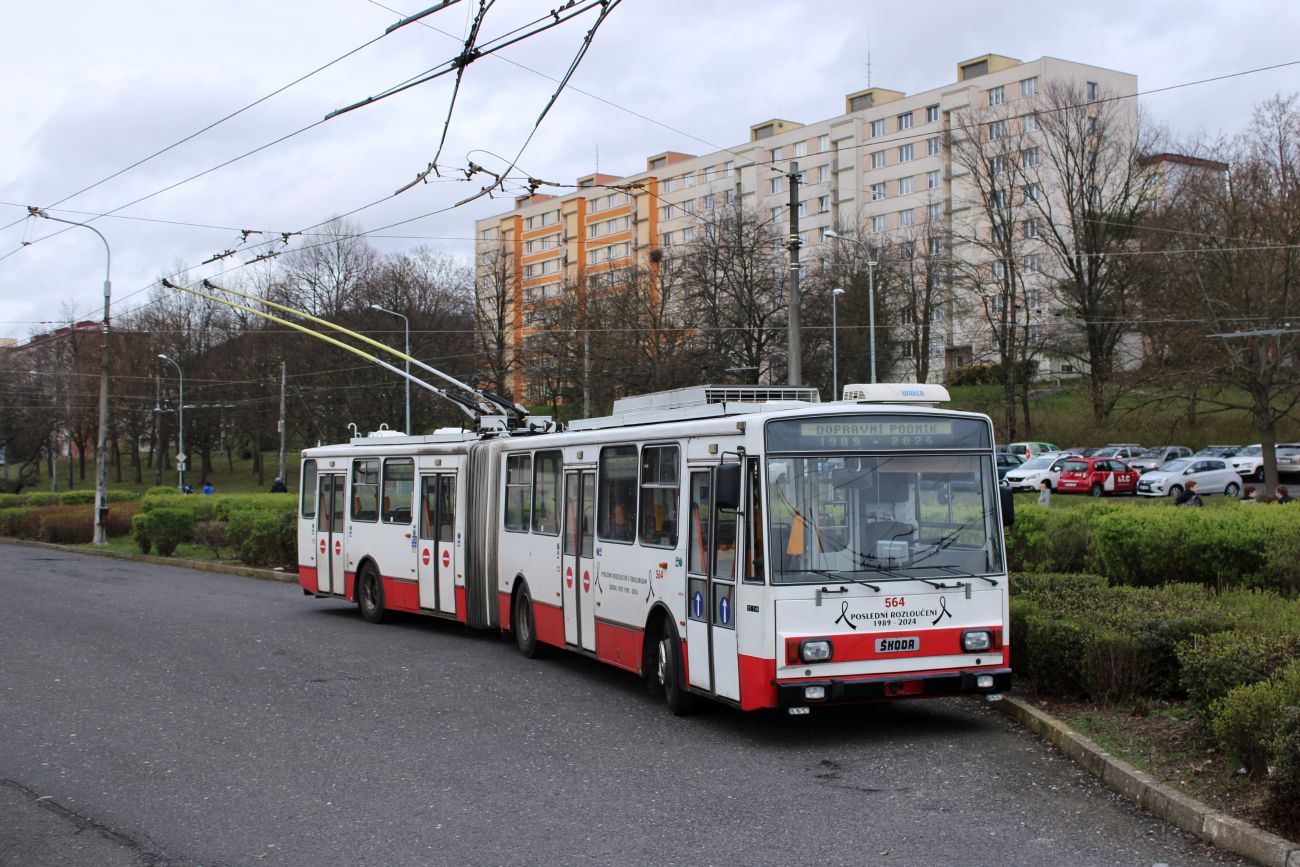 Ústí nad Labem, Škoda 15Tr13/6M č. 564; Ústí nad Labem — Rozlučkový týden s trolejbusy Škoda 15Tr s provozem na různých linkách a zvlaštní jízdou (18.-24.3.2024)