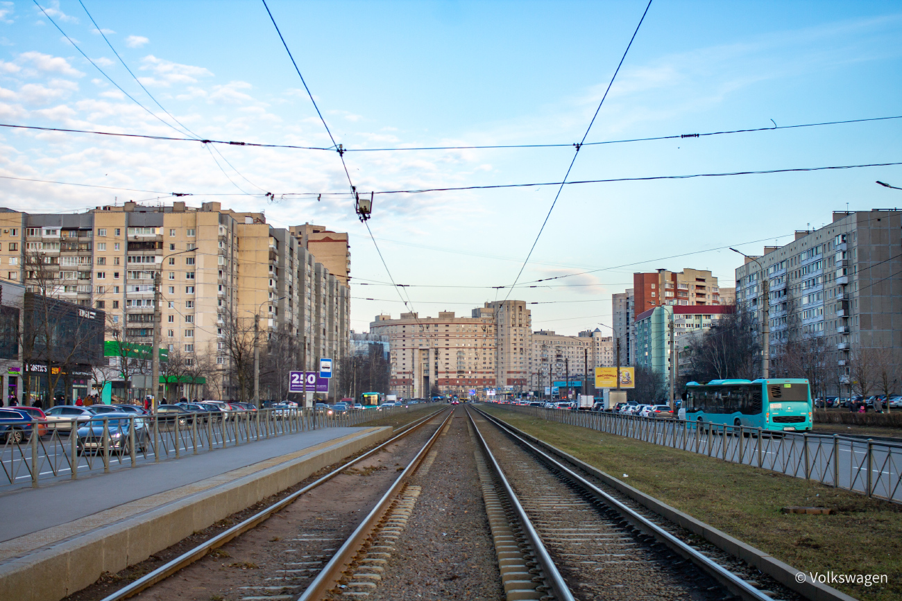 Saint-Pétersbourg — Tram lines and infrastructure