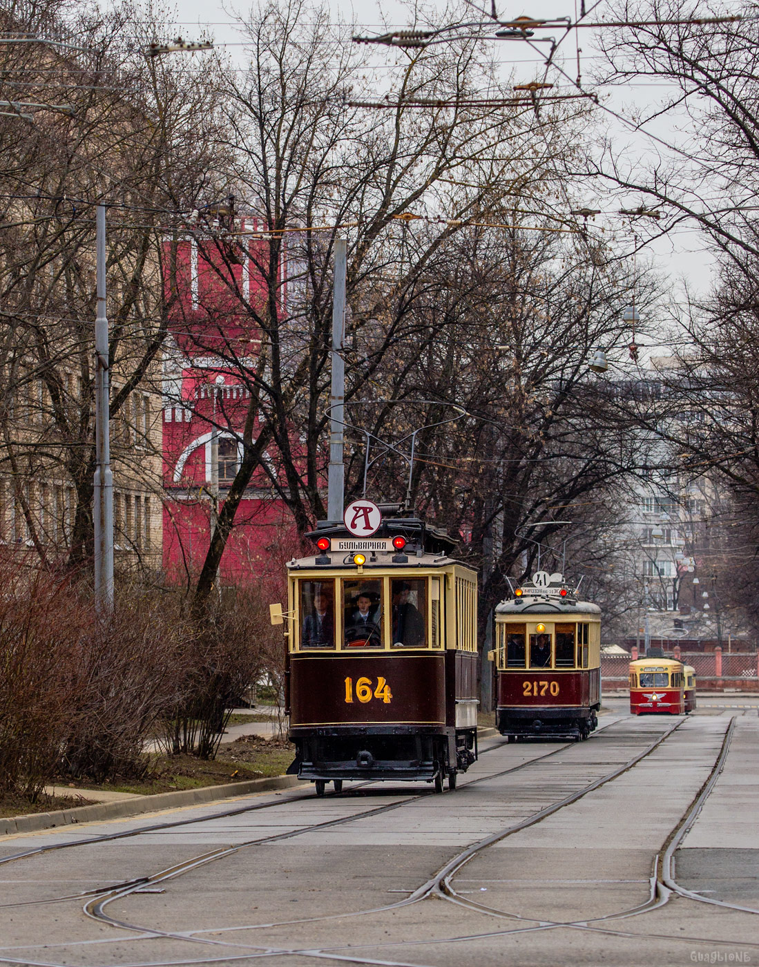 Москва, Ф (Мытищинский) № 164; Москва — Празднование 125-летия московского трамвая (репетиции парада 29.03.2024 и 03.04.2024, парад и выставка трамваев 06.04.2024)