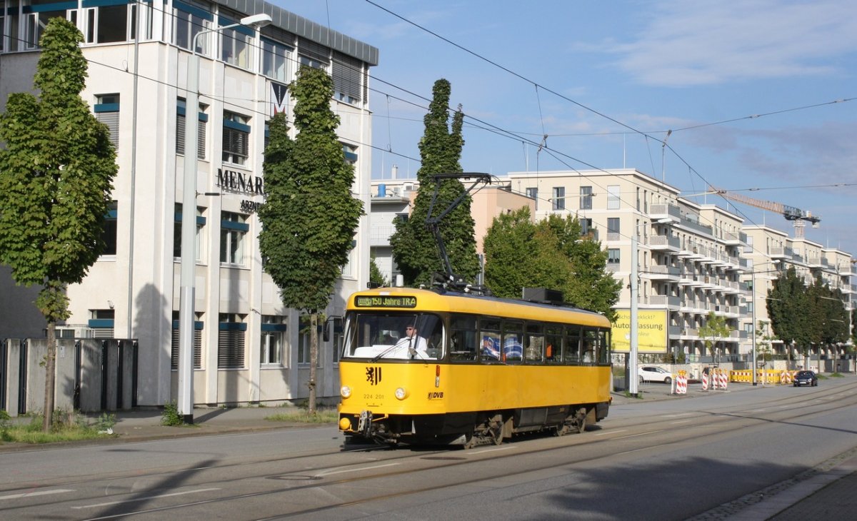 Дрезден, Tatra T4D-MT № 224 201 (201 317); Дрезден — 150 лет трамвайному движению в Дрездене (24.09.2022)