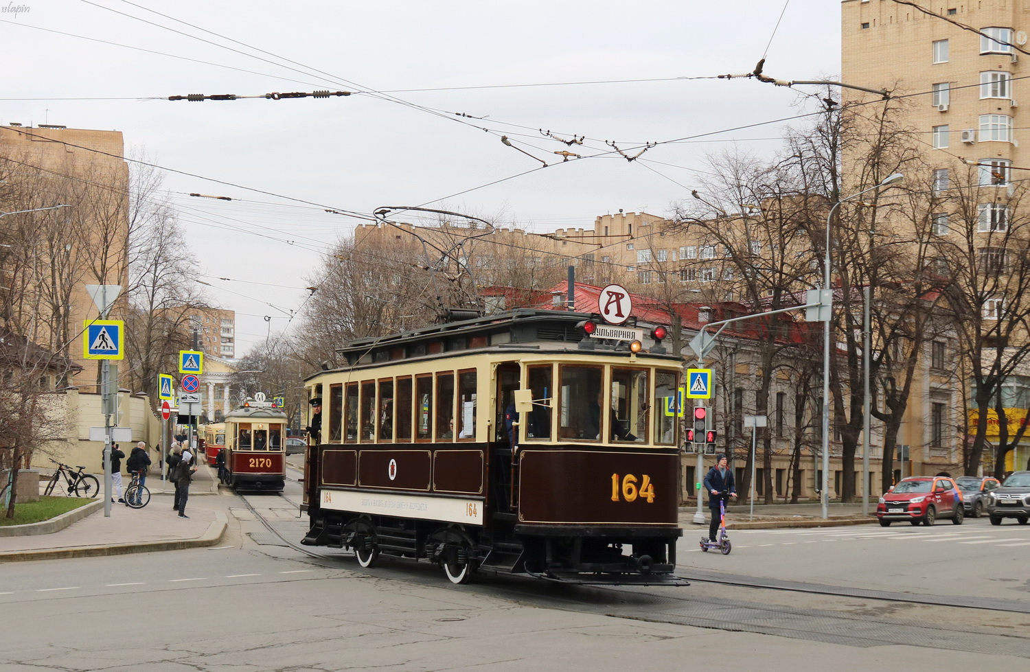 莫斯科, F (Mytishchi) # 164; 莫斯科 — Celebrating the 125th anniversary of the Moscow tram (parade rehearsals on 03/29/2024 and 04/03/2024, parade and tram exhibition on 04/06/2024)