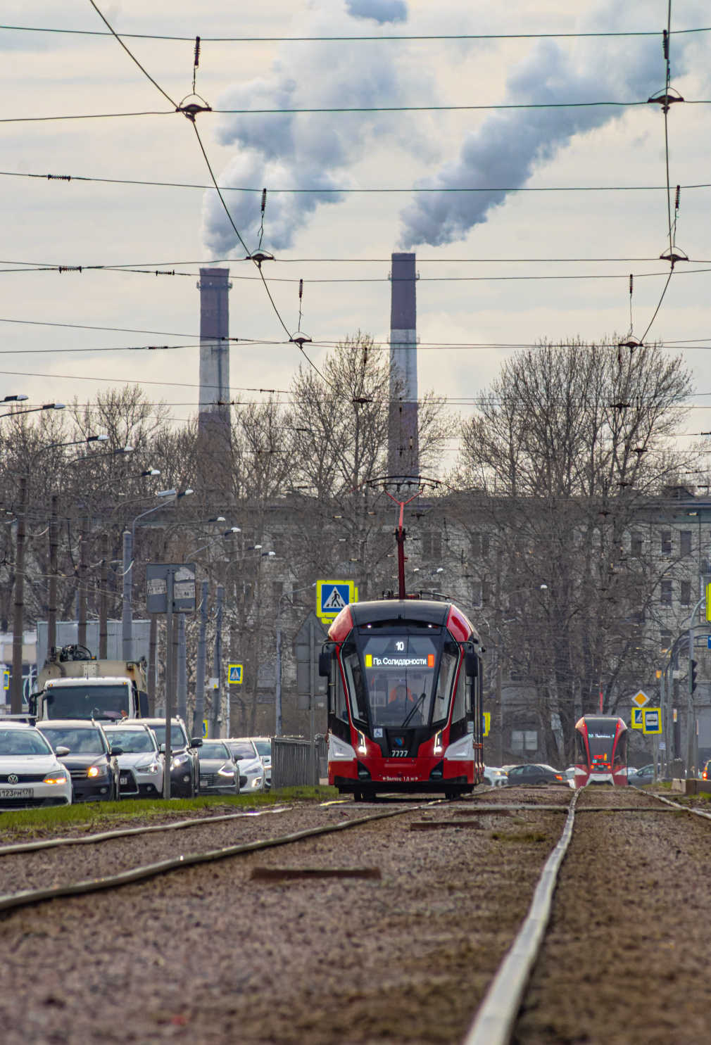 Sankt Peterburgas, 71-932 “Nevskiy” nr. 7777; Sankt Peterburgas — Tram lines and infrastructure