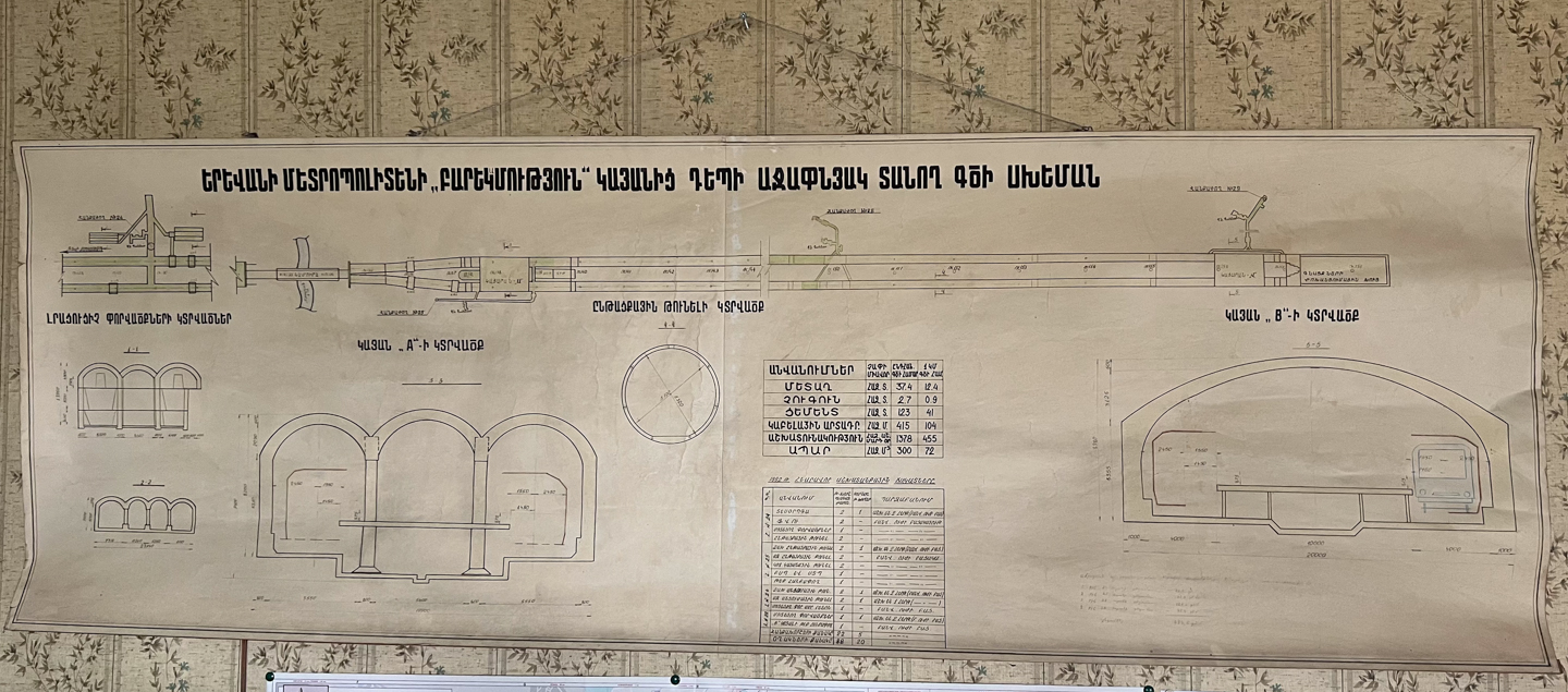 Ереван — Cтроительство станции "Ачапняк"; Ереван — Схемы — Метрополитен