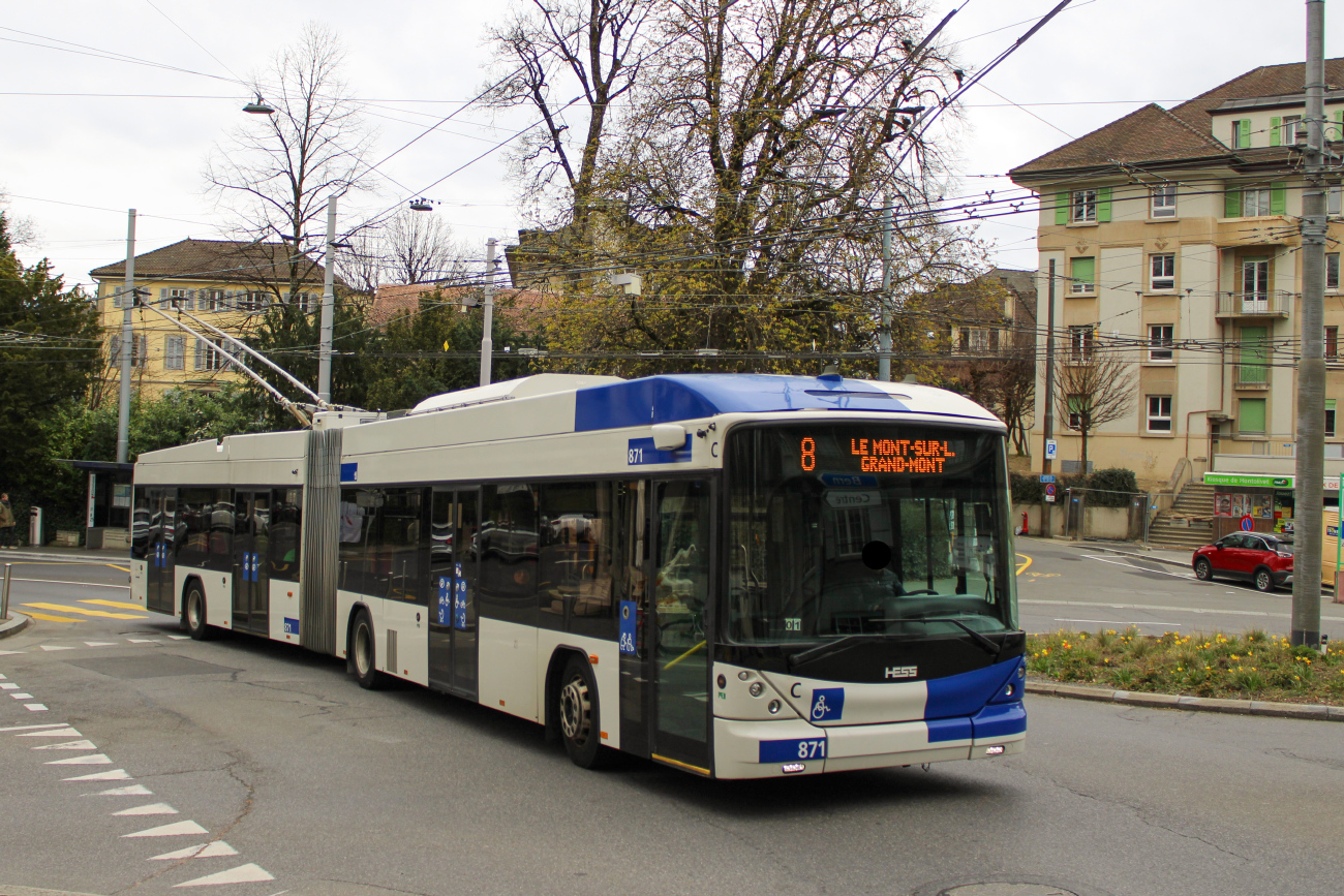 Лозанна, Hess SwissTrolley 4 (BGT-N2D) № 871