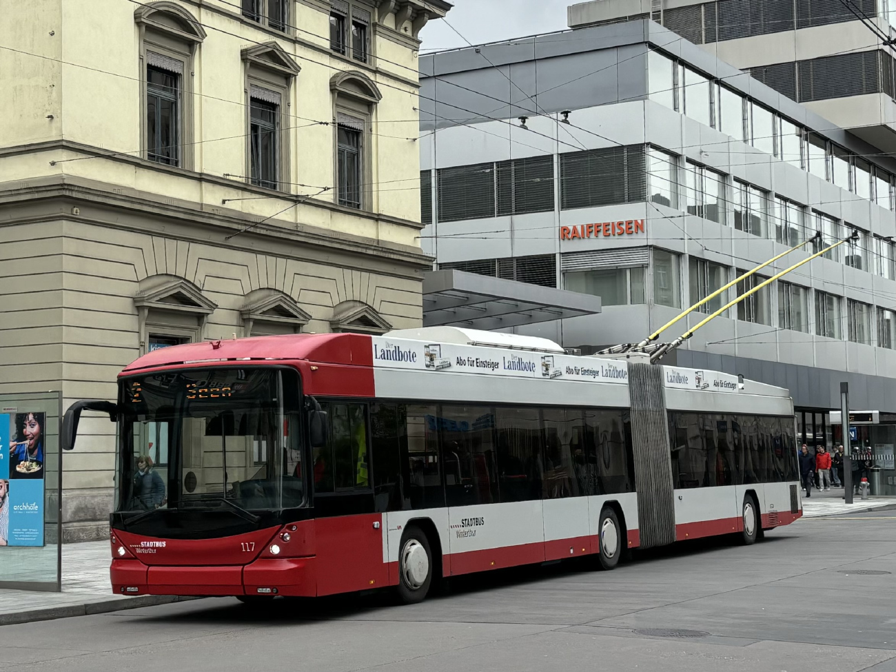 Winterthur, Hess SwissTrolley 3 (BGT-N1C) nr. 117