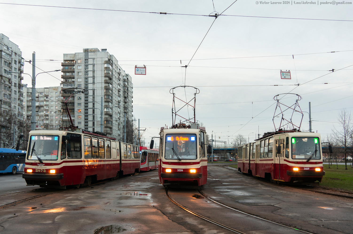 Санкт-Петербург, ЛВС-86К № 3073; Санкт-Петербург, 71-134К (ЛМ-99К) № 3326; Санкт-Петербург, ЛВС-86К № 3469