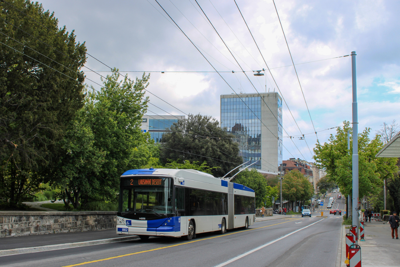 Lausanne, Hess SwissTrolley 4 (BGT-N2D) № 882