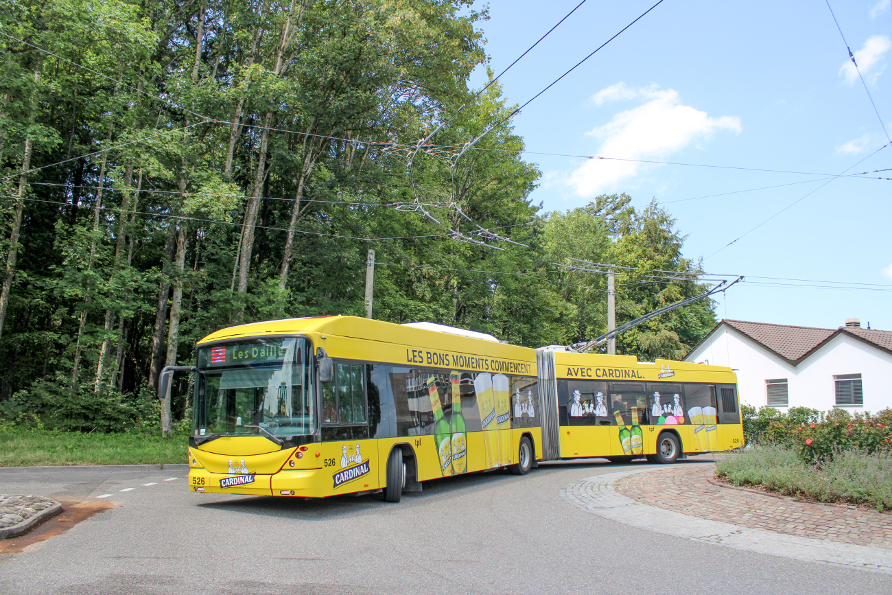 Fribourg, Hess SwissTrolley 3 (BGT-N2C) N°. 526