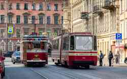 Saint-Petersburg, 71-147K (LVS-97K) # 8102; Saint-Petersburg, LM-99/33 # 0002; Saint-Petersburg — Registered trip by tram LVS-97K No.8102 — 04/28/2024