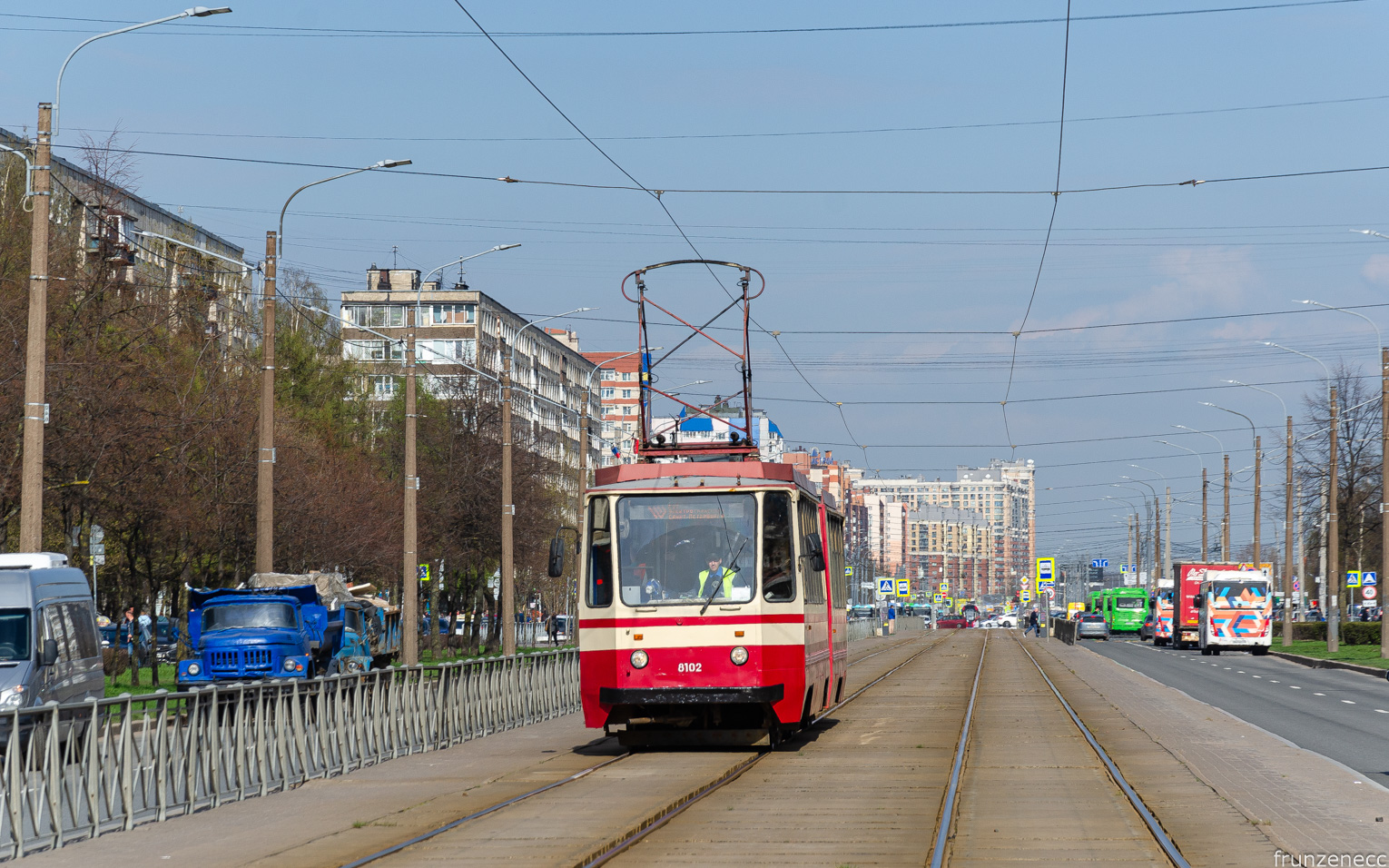 Saint-Petersburg, 71-147K (LVS-97K) № 8102; Saint-Petersburg — Registered trip by tram LVS-97K No.8102 — 04/28/2024