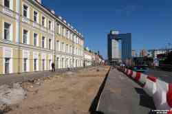 Moskau — Construction and repairs; Moskau — Construction of a tram line on Sergiya Radonezhskogo Street