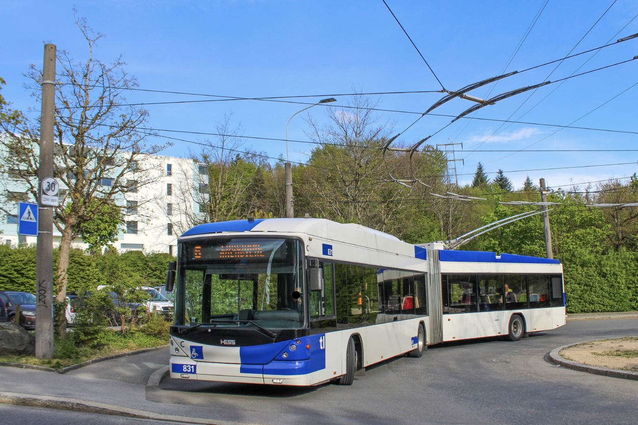 Лозанна, Hess SwissTrolley 3 (BGT-N2C) № 831
