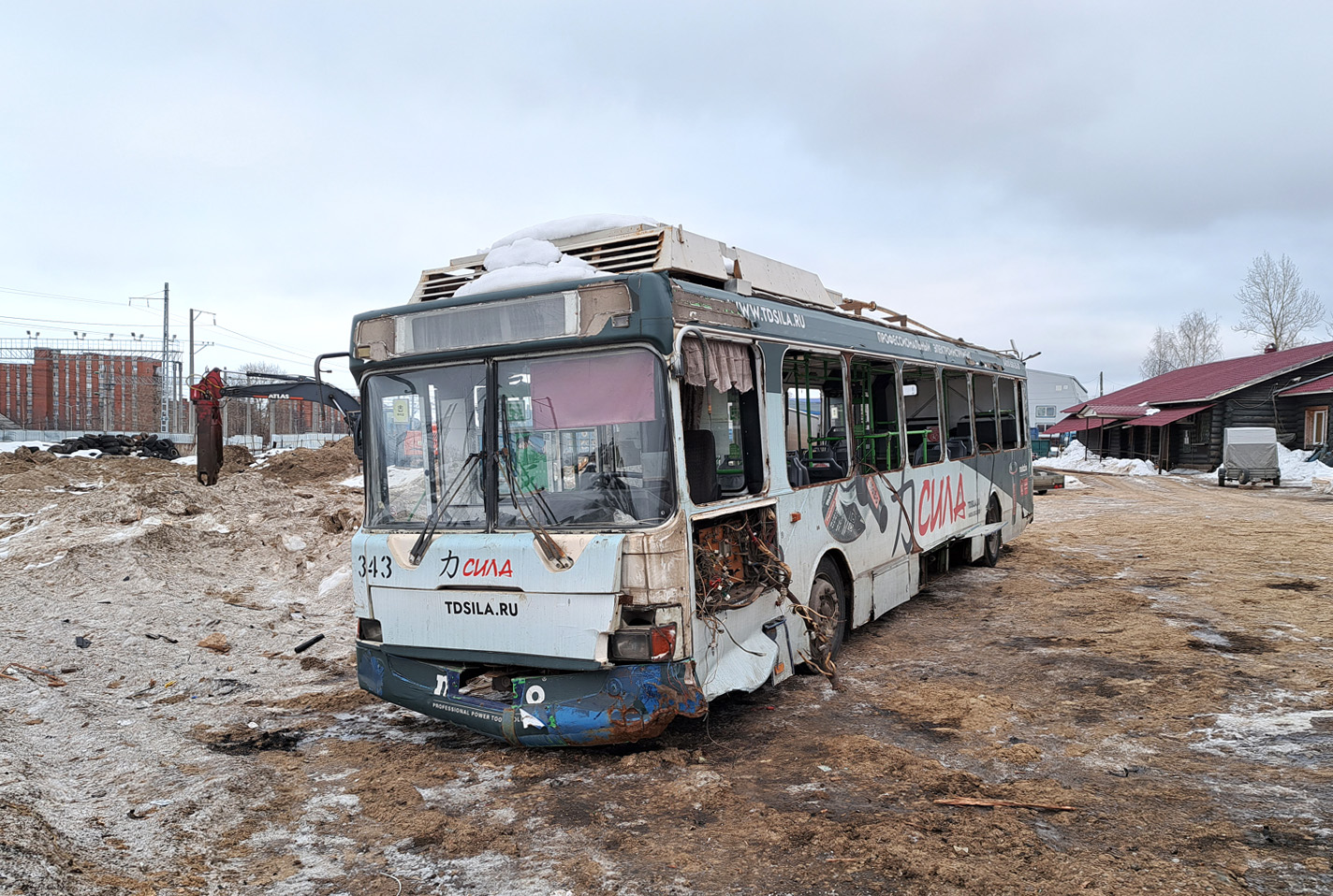 Петрозаводск, ЛиАЗ-5280 (ВЗТМ) № 343; Петрозаводск — Базы хранения и списания троллейбусов (БХиСТ)